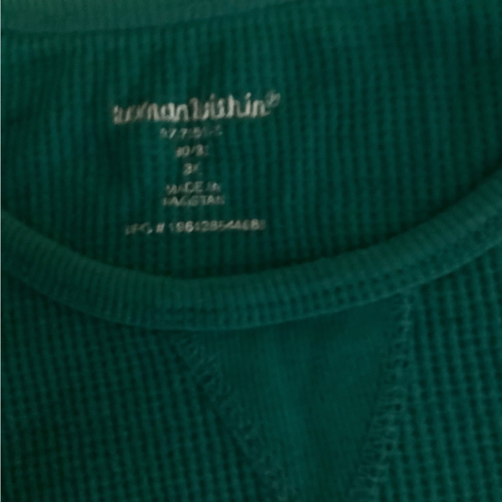 Woman Within Teal Thermal Top
